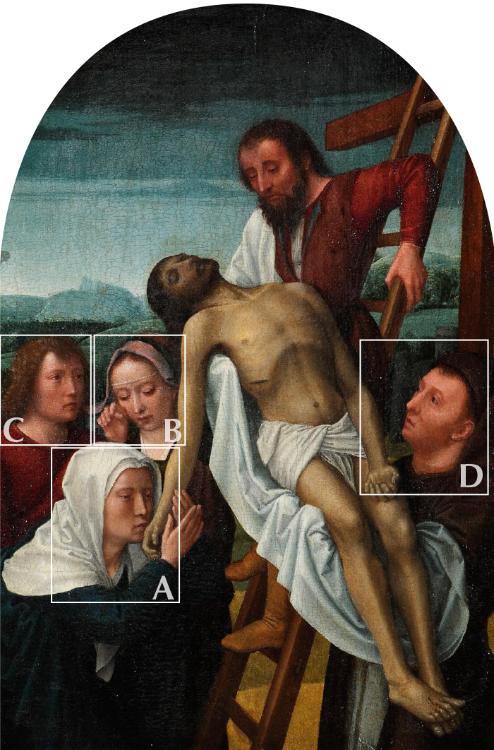 卸下聖體-細節對照圖