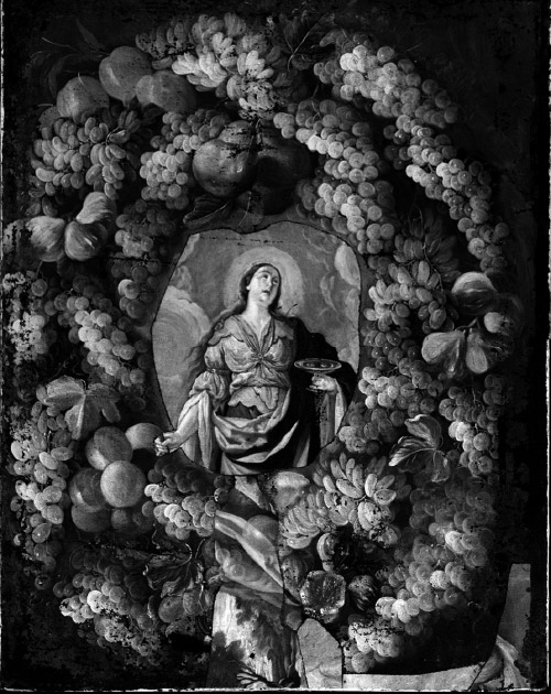 〈果實環串中的聖露西〉鉛元素分佈圖